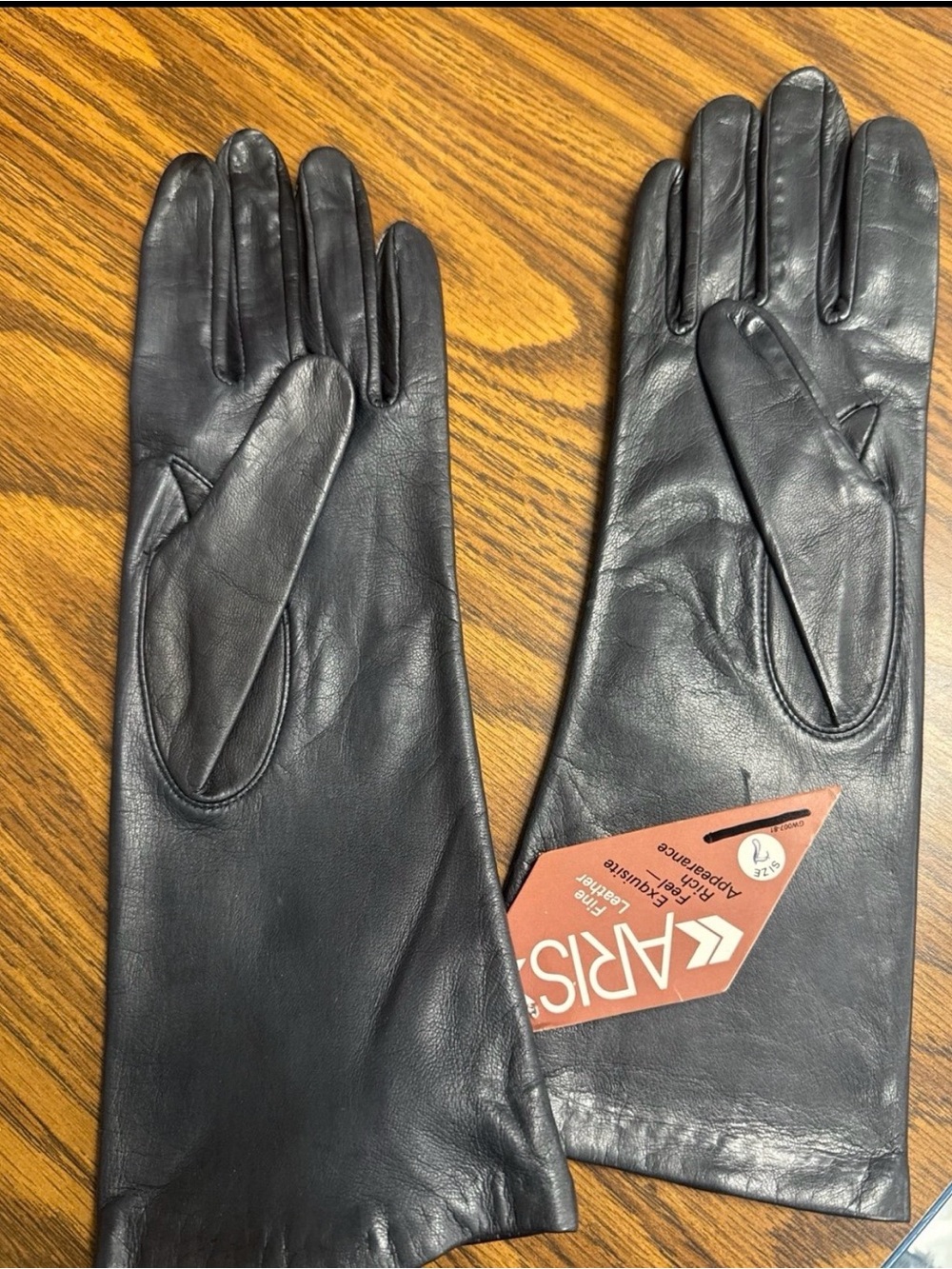 Aris Black Leather Long Women's Gloves